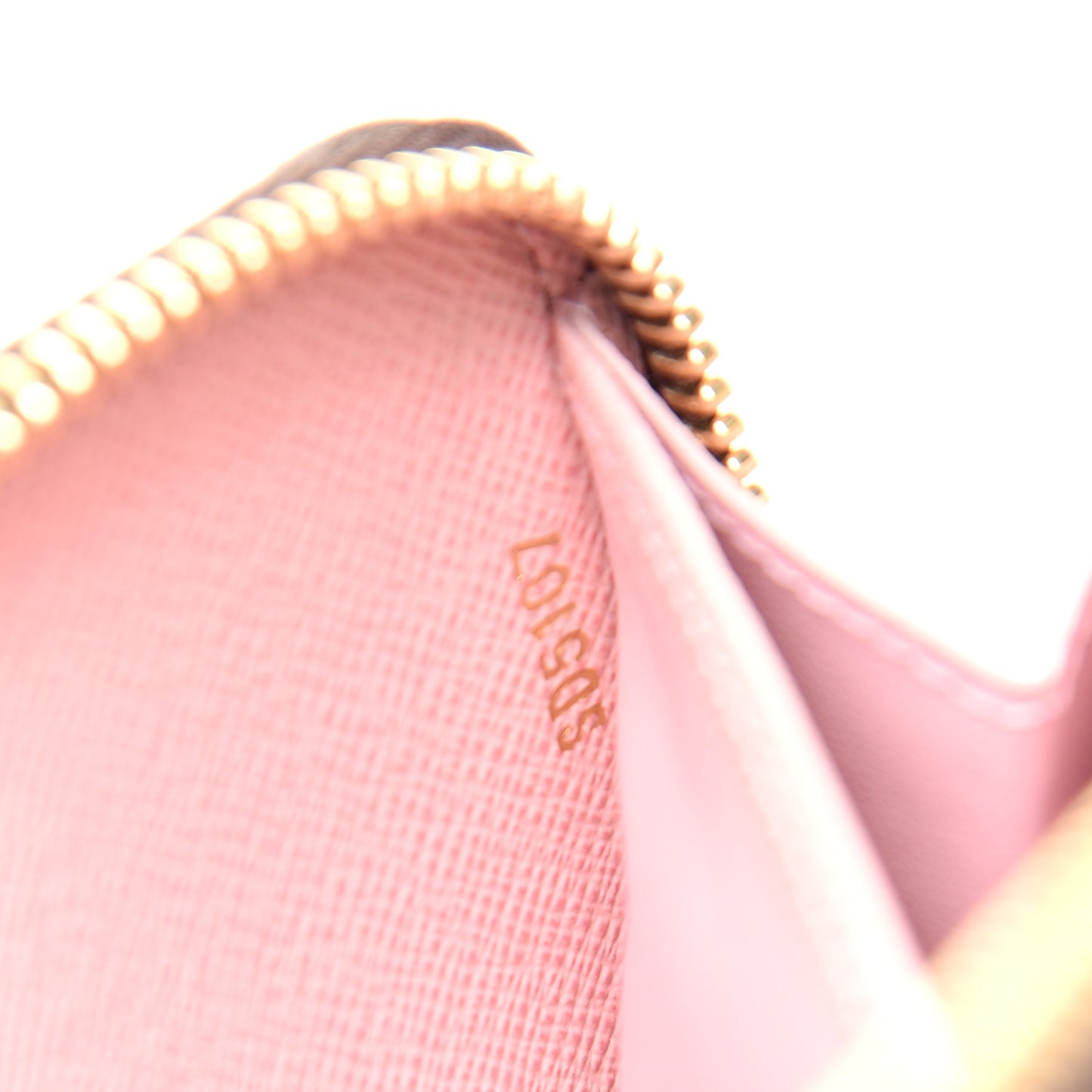 Damier Ebene Zippy Wallet Rose Ballerine