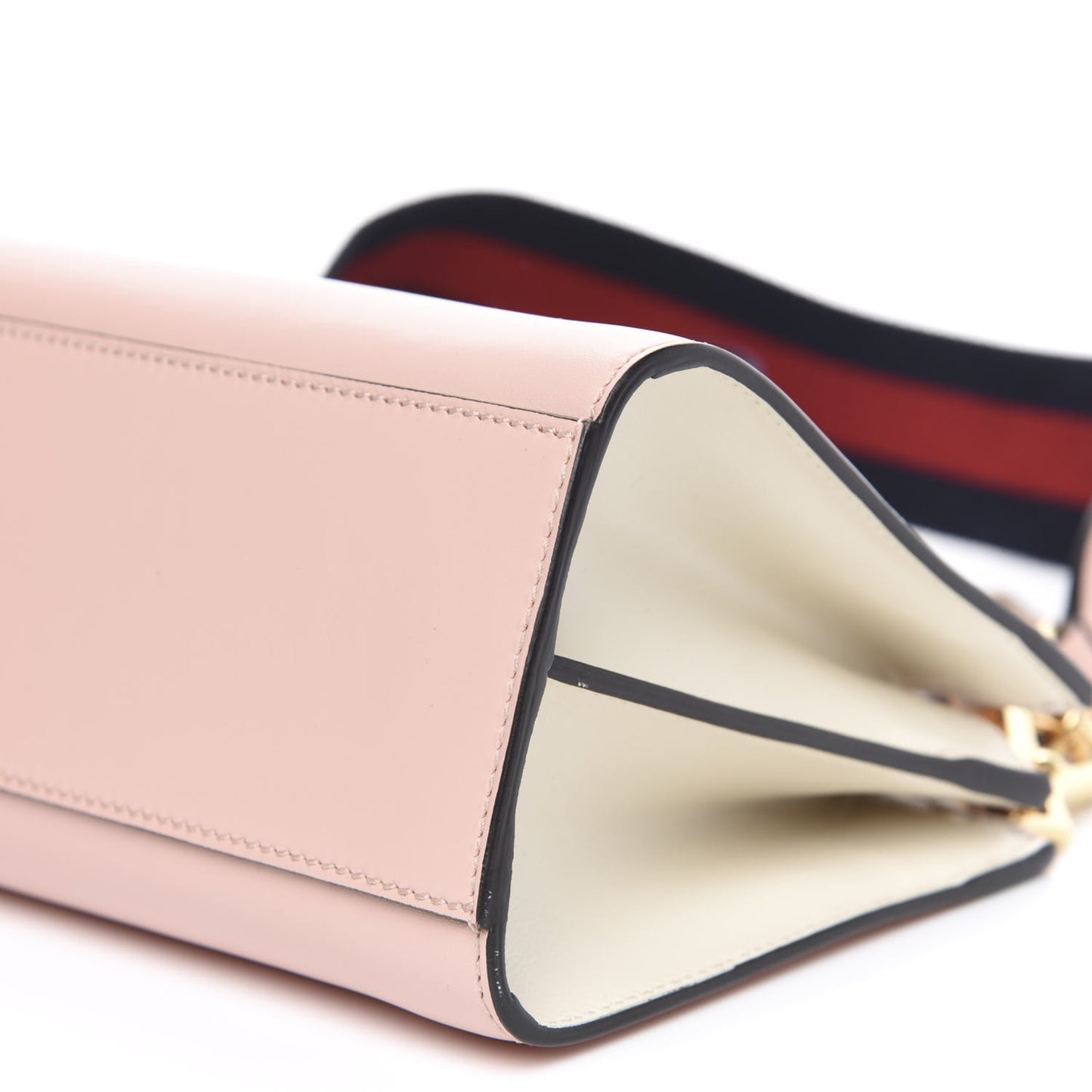 Nappa Bamboo Web Mini Nymphaea Top Handle Bag Perfect Pink Mystic White