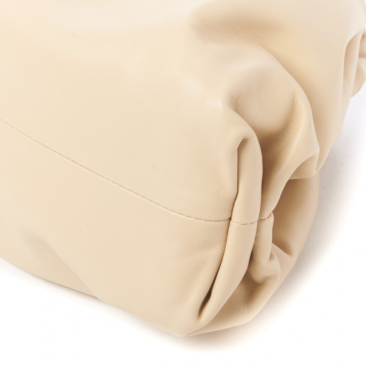 Smooth Butter Calf The Pouch Oversized Clutch Almond