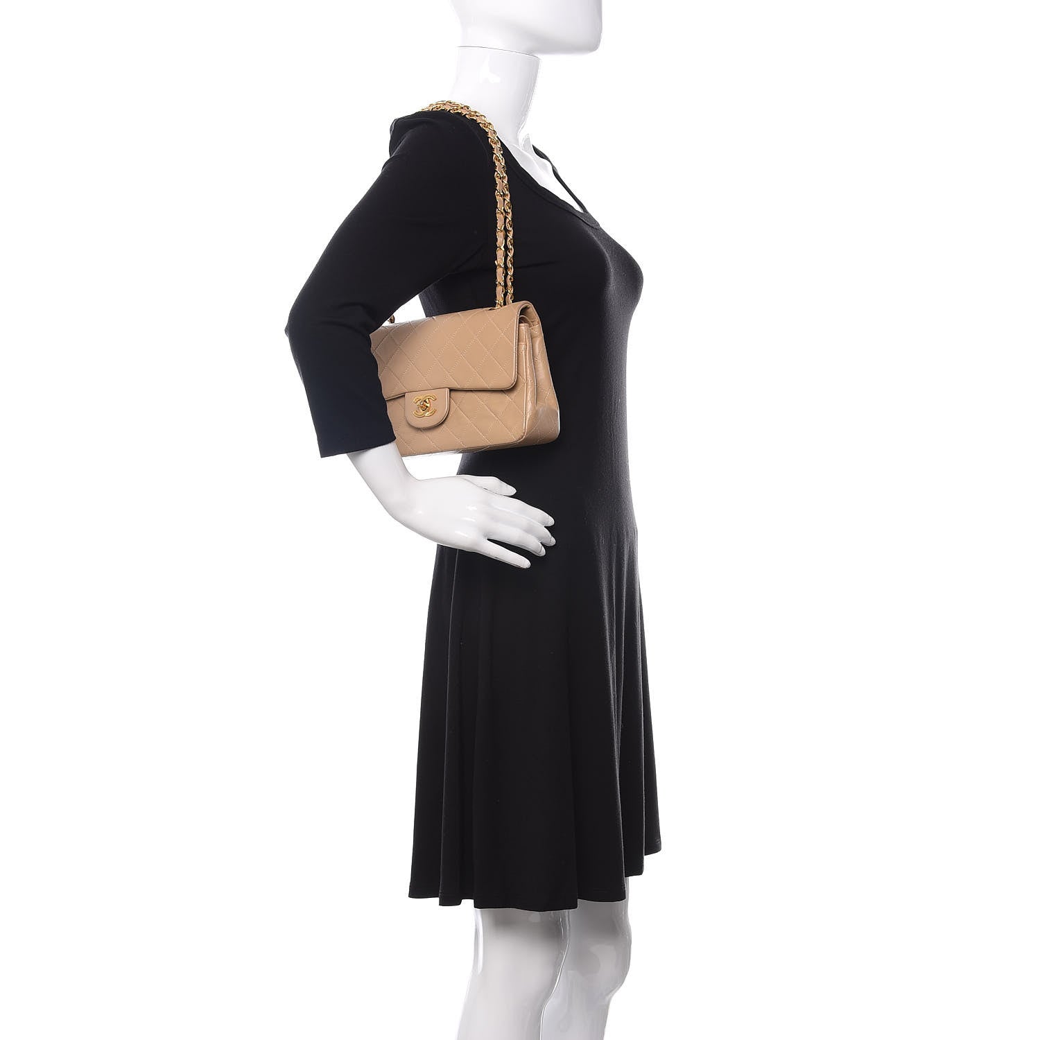 Chanel Lambskin Quilted Small Double Flap Beige 3 of 19