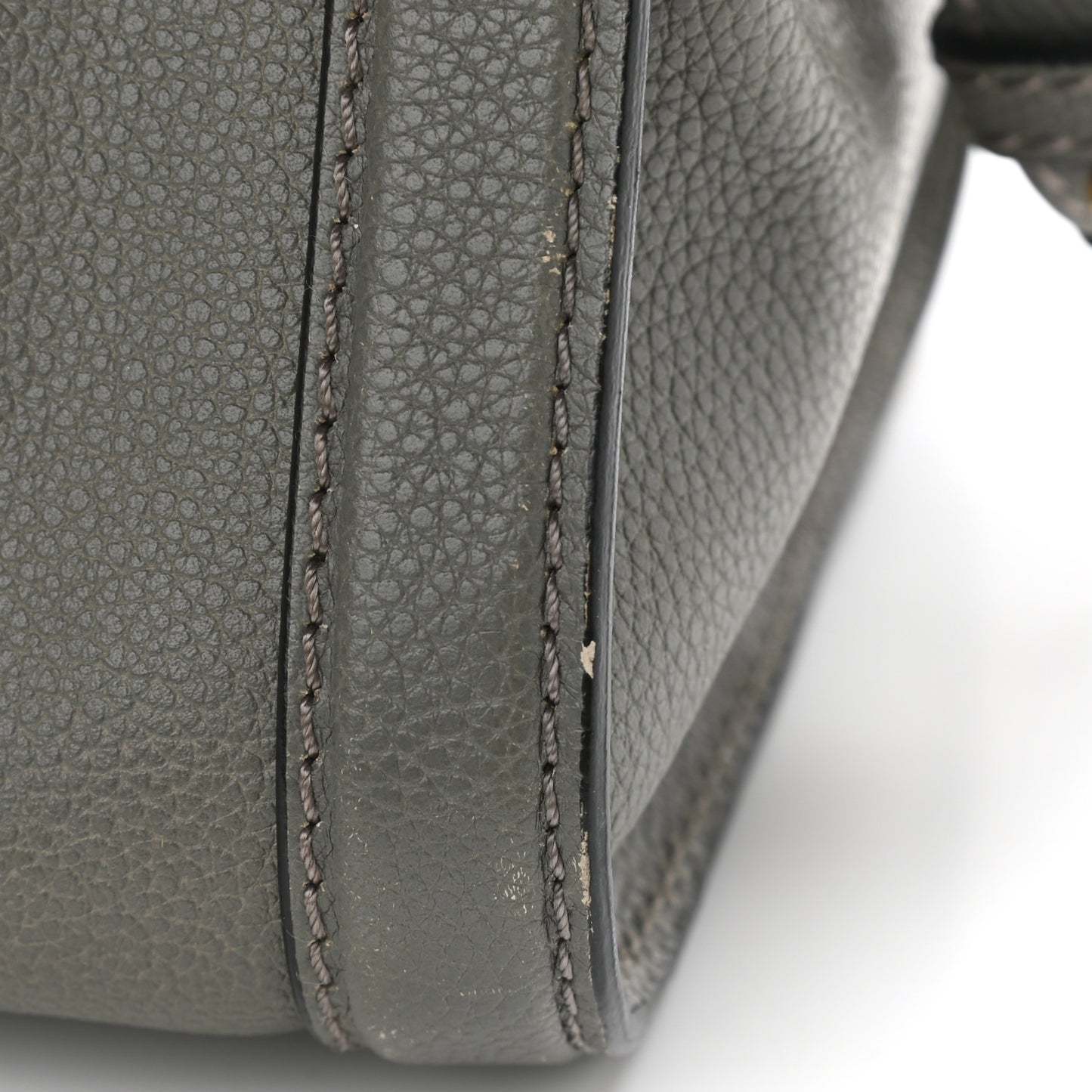 Pebbled Calfskin Small Skull Padlock Zip Around Tote Grey