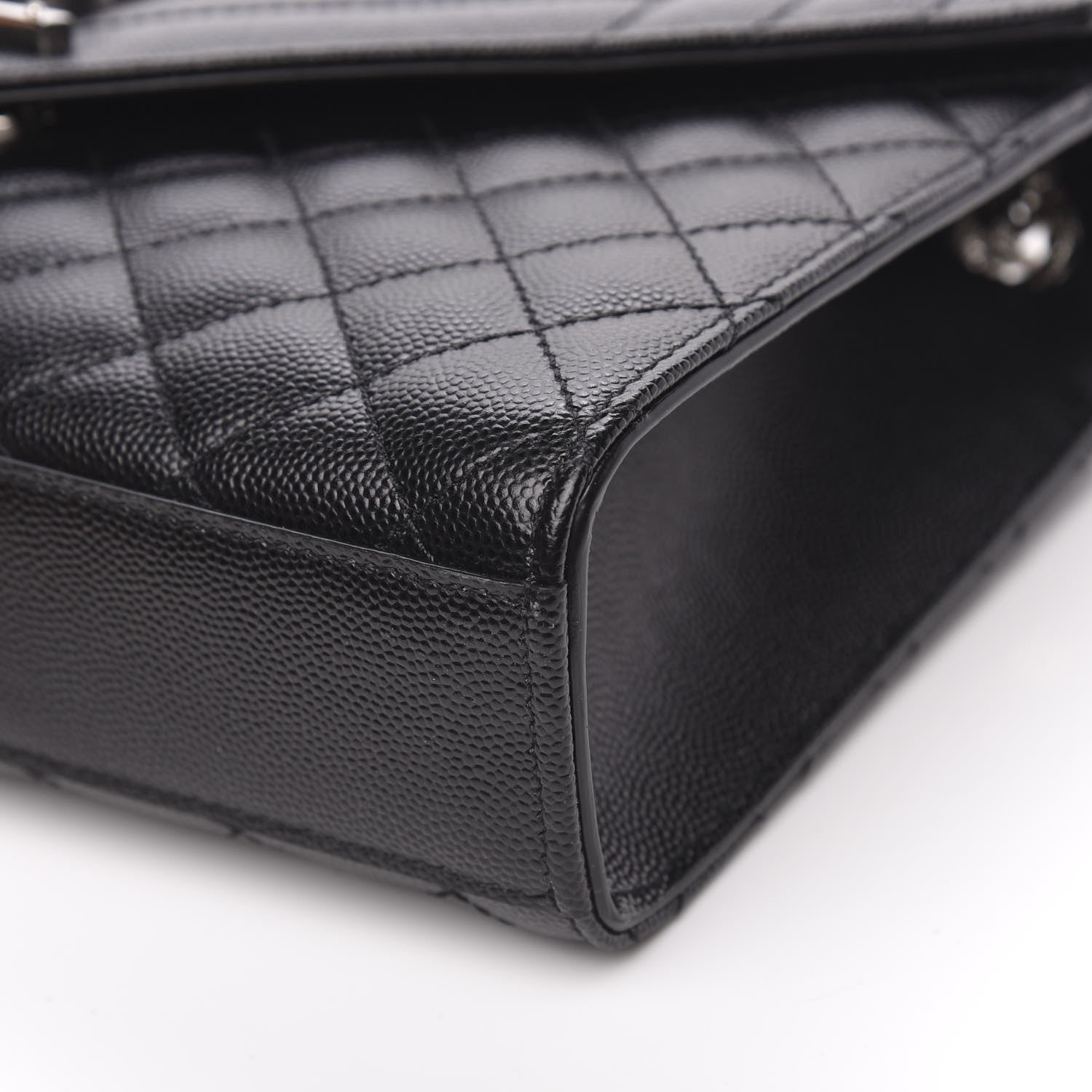 Saint Laurent Grain De Poudre Textured Mixed Matelasse Triquilt Medium Monogram Satchel Black 9 of 10