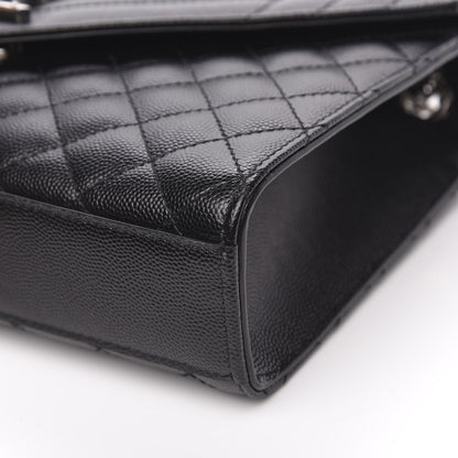 Saint Laurent Grain De Poudre Textured Mixed Matelasse Triquilt Medium Monogram Satchel Black 9 of 10