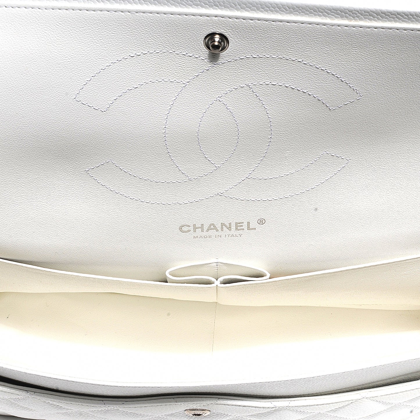 Caviar Jumbo Double Flap White