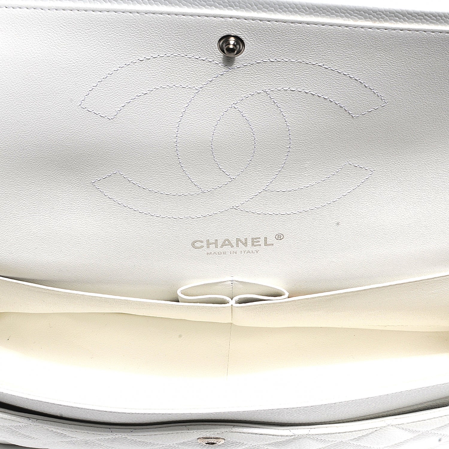 Chanel Caviar Jumbo Double Flap White 4 of 12