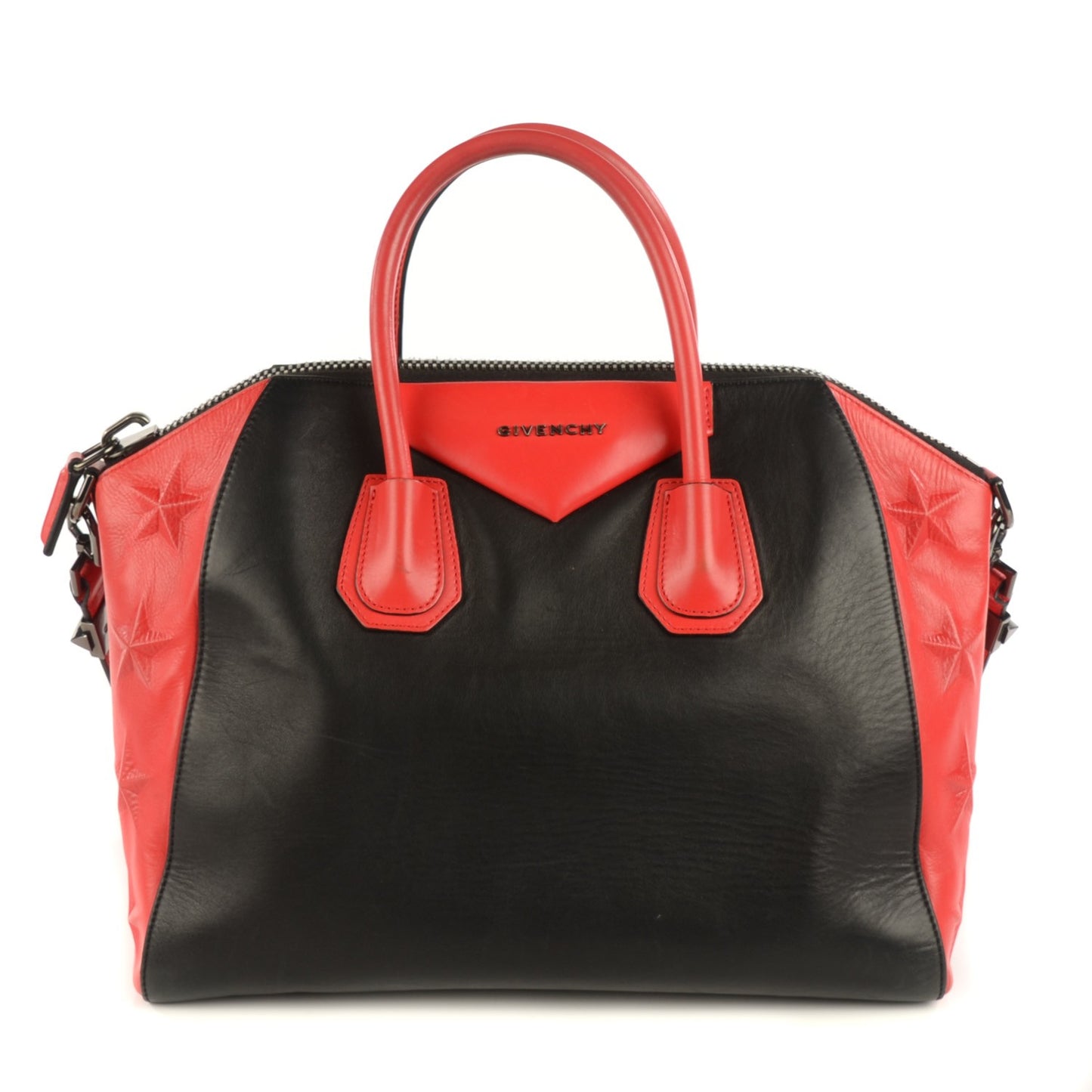 Smooth Calfskin Medium Star Antigona Black Red