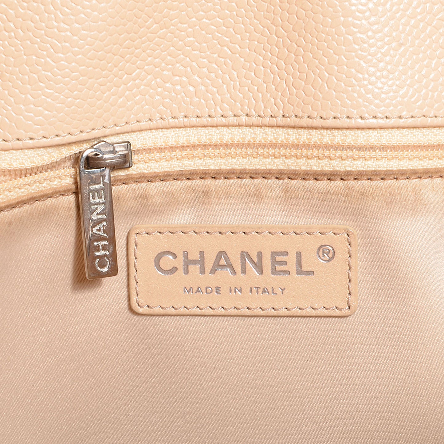Caviar Quilted Grand Shopping Tote GST Beige Clair