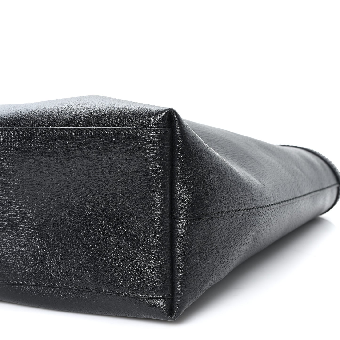 Textured Calfskin Web Medium Ophidia Shopping Tote Black