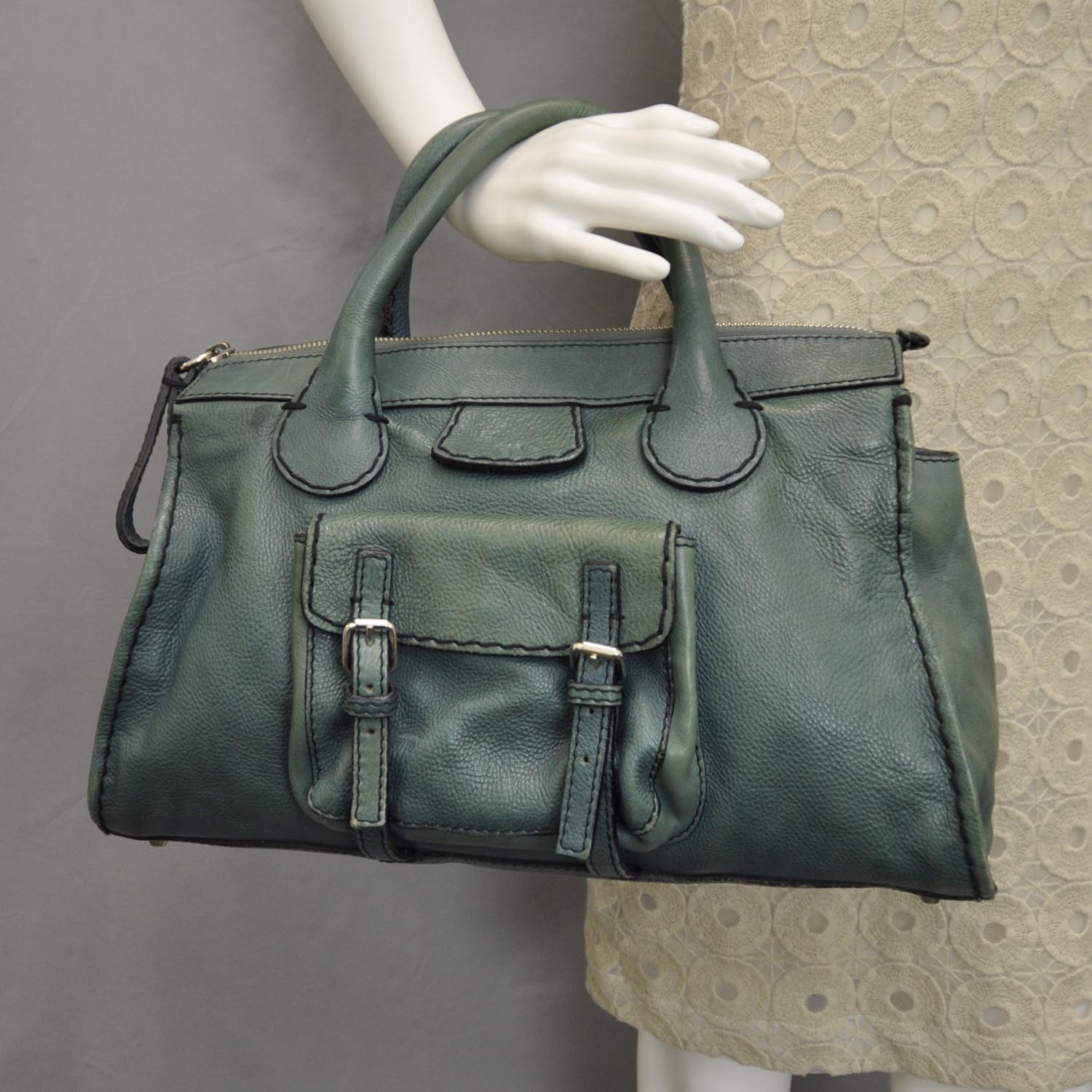 Chloe Leather Edith Satchel Green 2 of 9