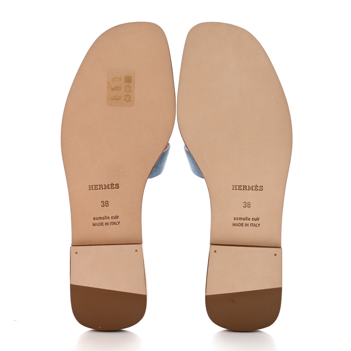 Denim Canvas Oran Sandals 38 Bleu Clair