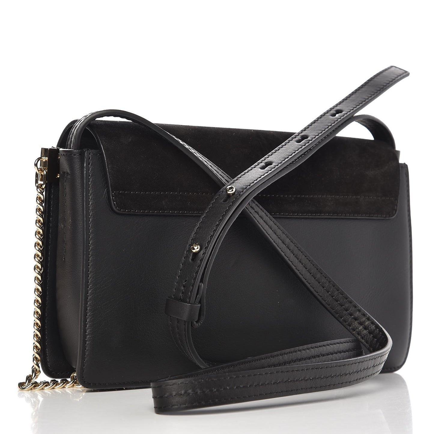 Suede Calfskin Small Faye Shoulder Bag Black