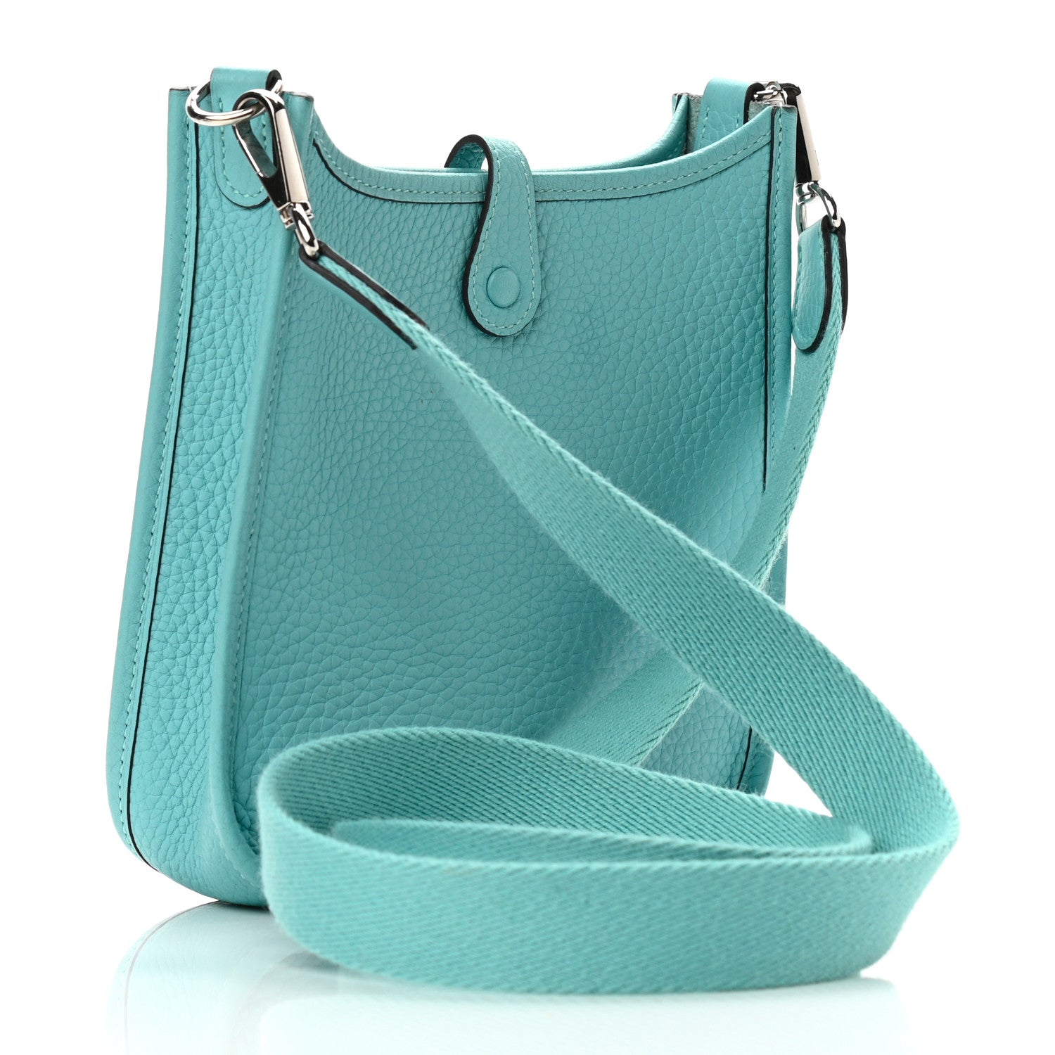 Hermes Taurillon Clemence Evelyne TPM Bleu Atoll 2 of 10