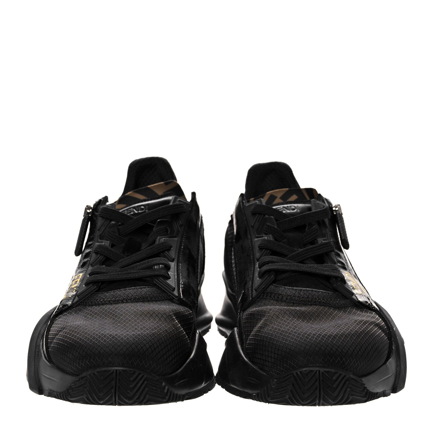 Fendi Nylon Suede Mens Fendi Flow Low Top Sneakers 8.5 Black 2 of 15