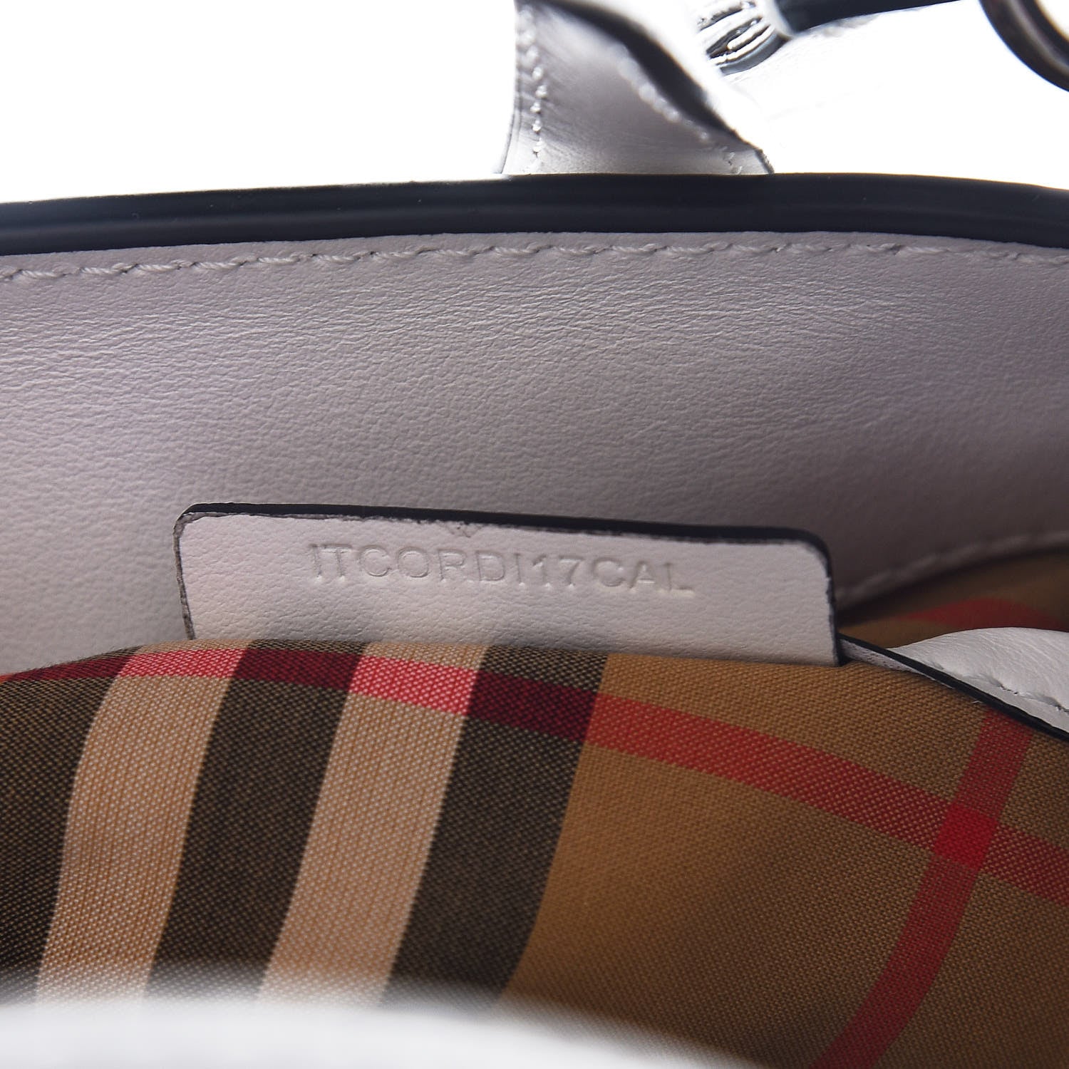 Burberry Calfskin Perforated Small Banner Tote Chalk White 8 of 8