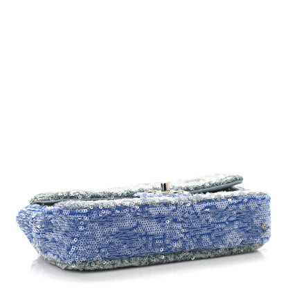 Chanel Sequin Mini Waterfall Flap Light Blue 4 of 10