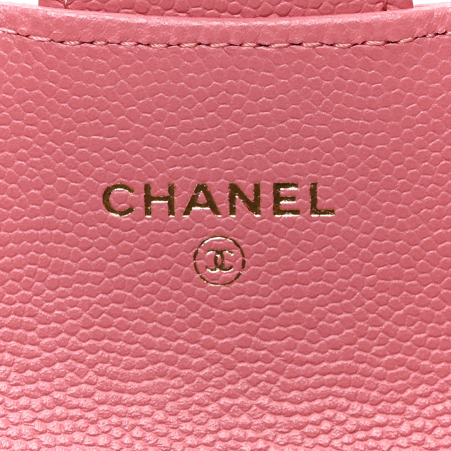 Caviar Quilted Flap Card Holder Wallet Pink