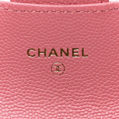 Chanel Caviar Quilted Flap Card Holder Wallet Pink 6 of 8