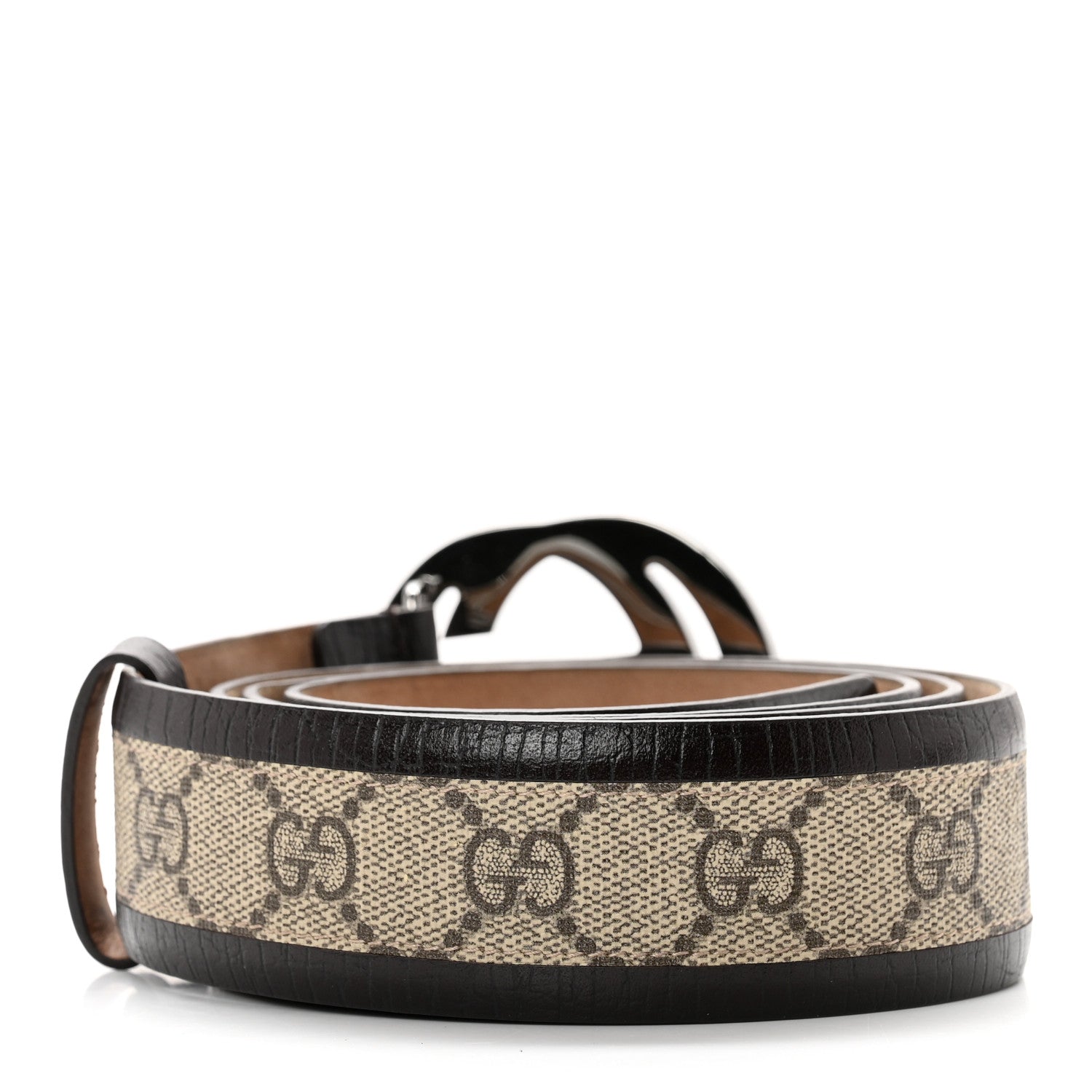 Gucci GG Supreme Monogram Niagara Lux Calfskin Interlocking G 40mm Belt 105 42 Beige Ebony Cocoa 2 of 5