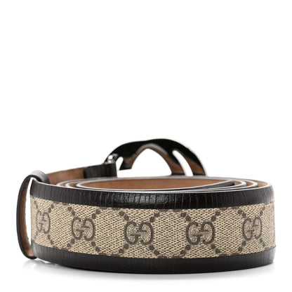 Gucci GG Supreme Monogram Niagara Lux Calfskin Interlocking G 40mm Belt 105 42 Beige Ebony Cocoa 2 of 5