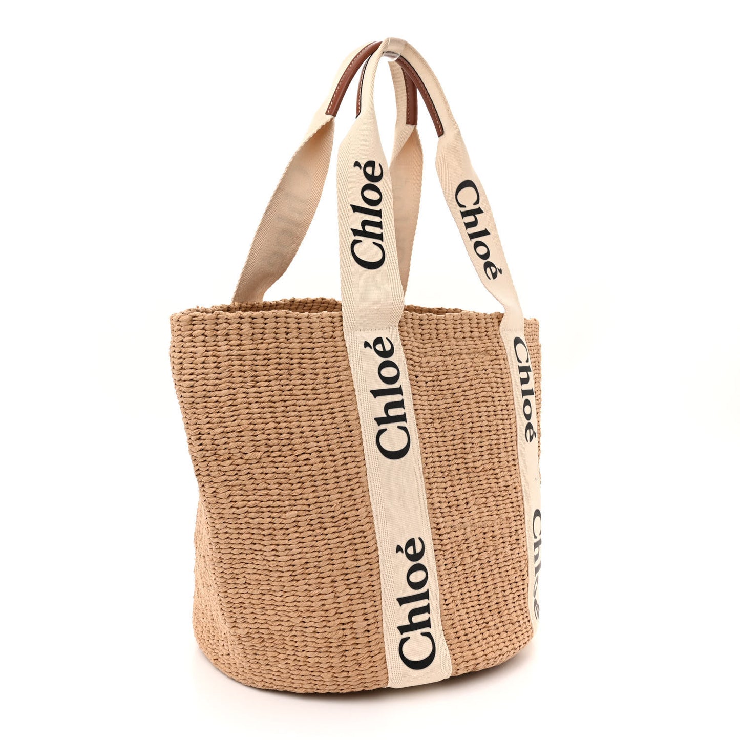 Raffia Large Woody Tote White