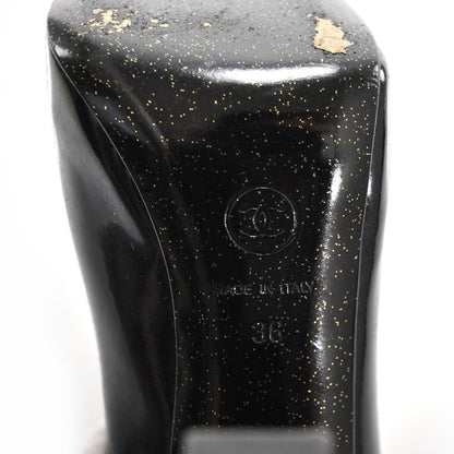Chanel Patent Glitter Cap Toe Pumps 36 6 of 9