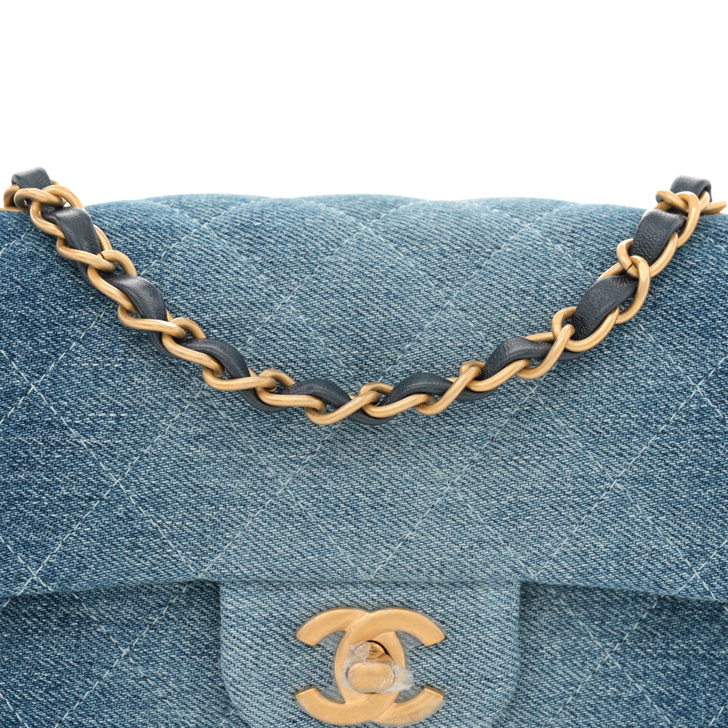 Chanel Washed Denim Quilted Mini Rectangular Flap Blue 8 of 11
