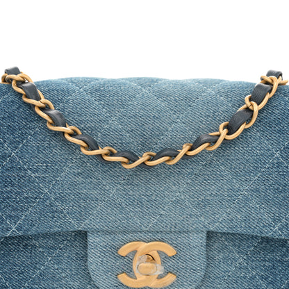 Chanel Washed Denim Quilted Mini Rectangular Flap Blue 8 of 11