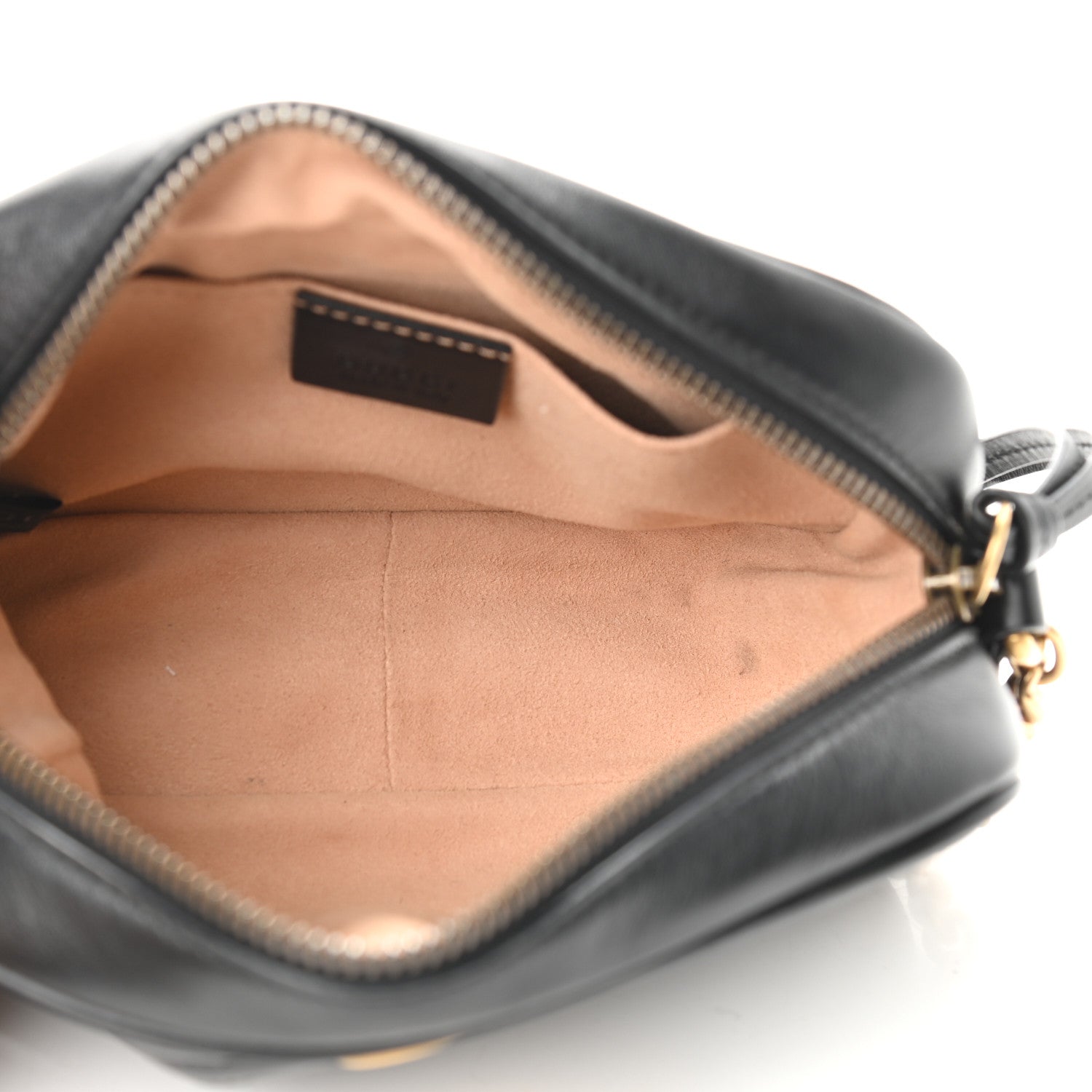 Gucci Calfskin Matelasse Mini GG Marmont Chain Shoulder Bag Black 7 of 11