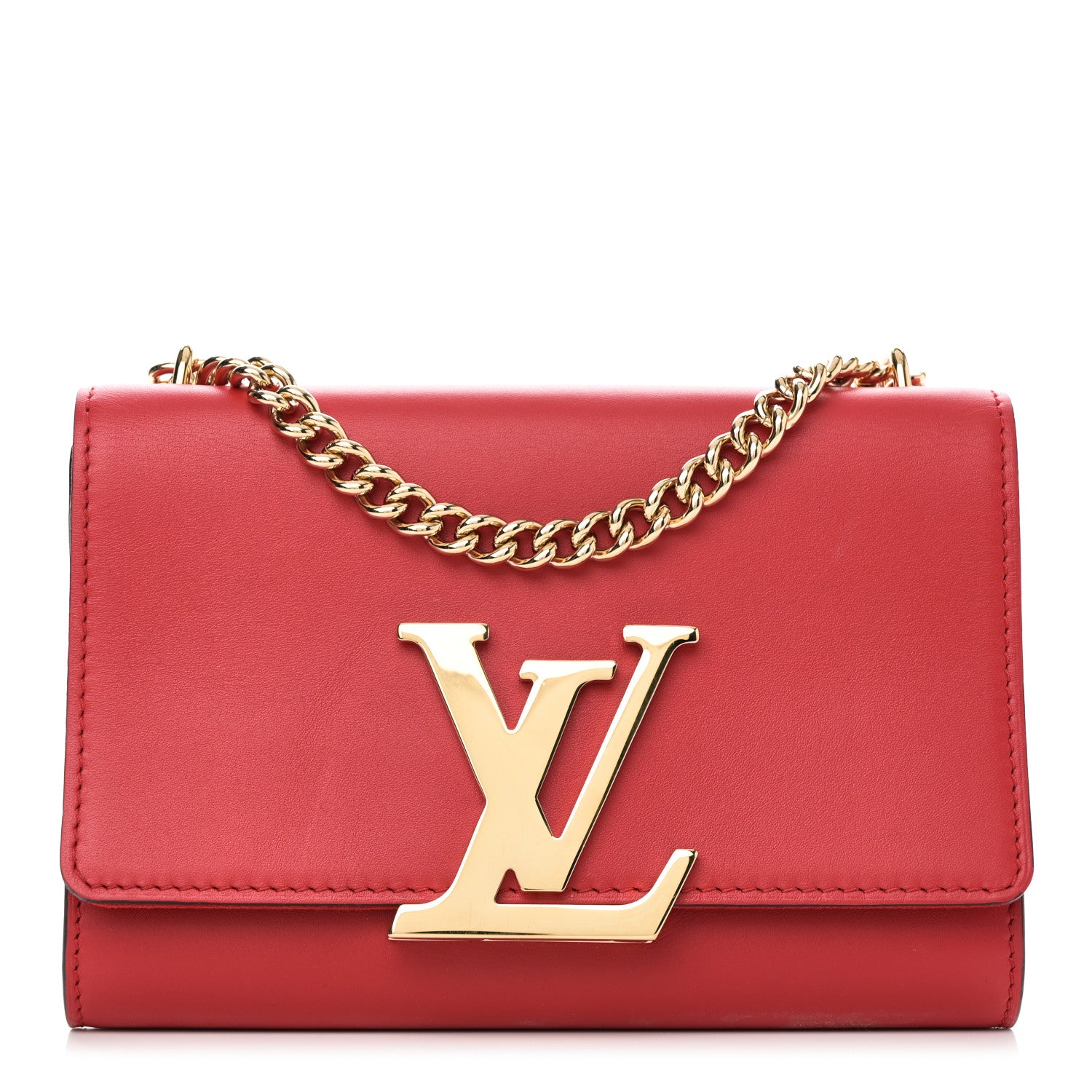 Louis Vuitton Calfskin Chain Louise MM Red 1 of 9