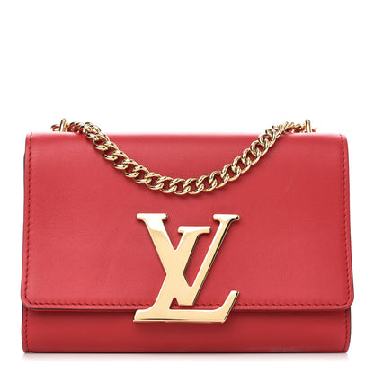 Louis Vuitton Calfskin Chain Louise MM Red 1 of 9