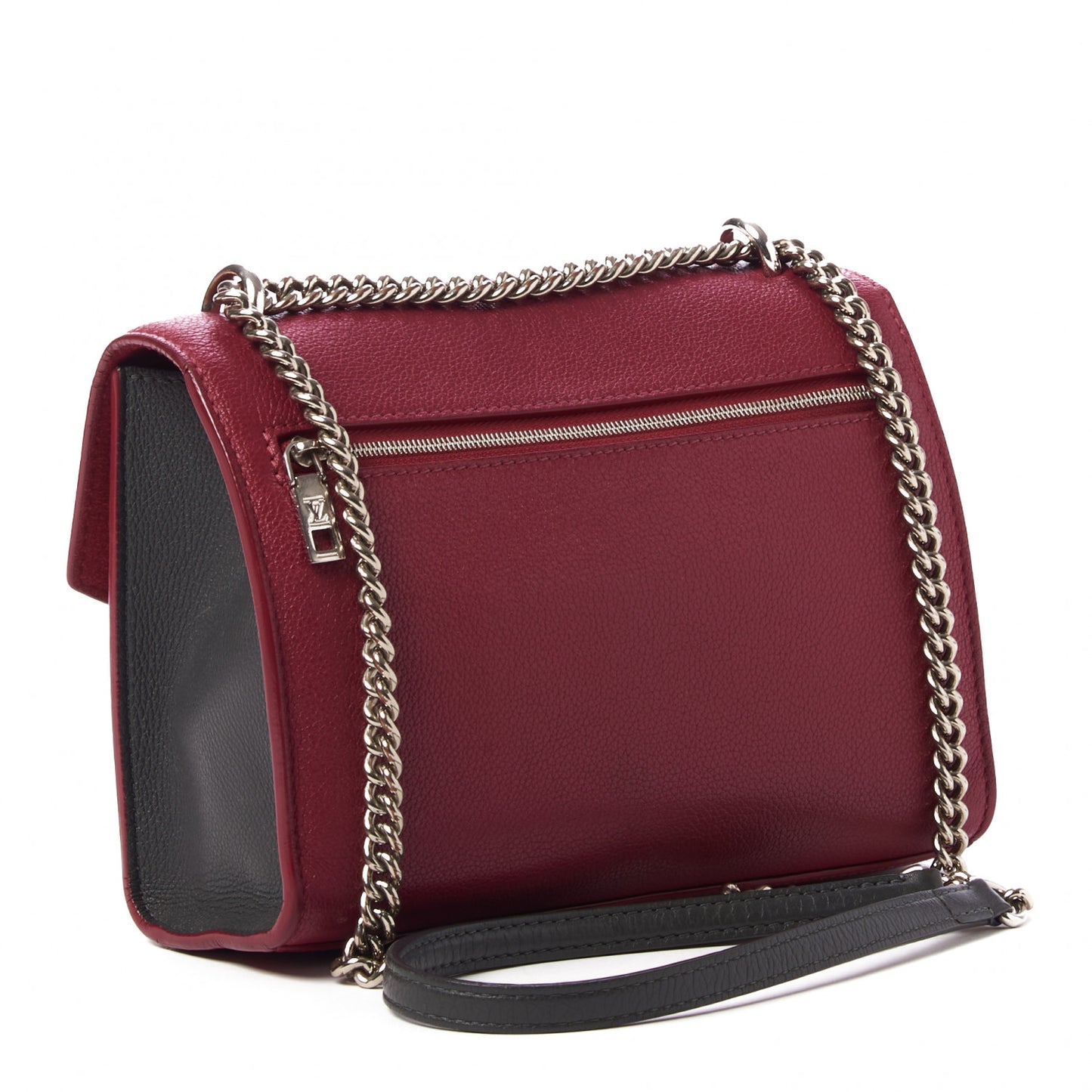 Soft Calfskin Mylockme Chain Bag BB Lie De Vin Etain Creme