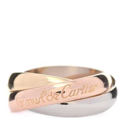 Cartier 18K Pink Yellow White Gold Classic Les Must De Cartier Trinity Ring 49 4.75 1 of 6