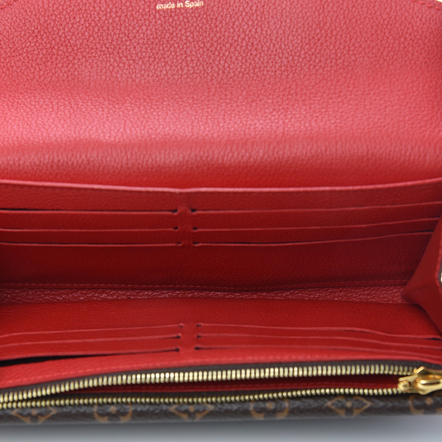 Calfskin Double V Wallet Rubis