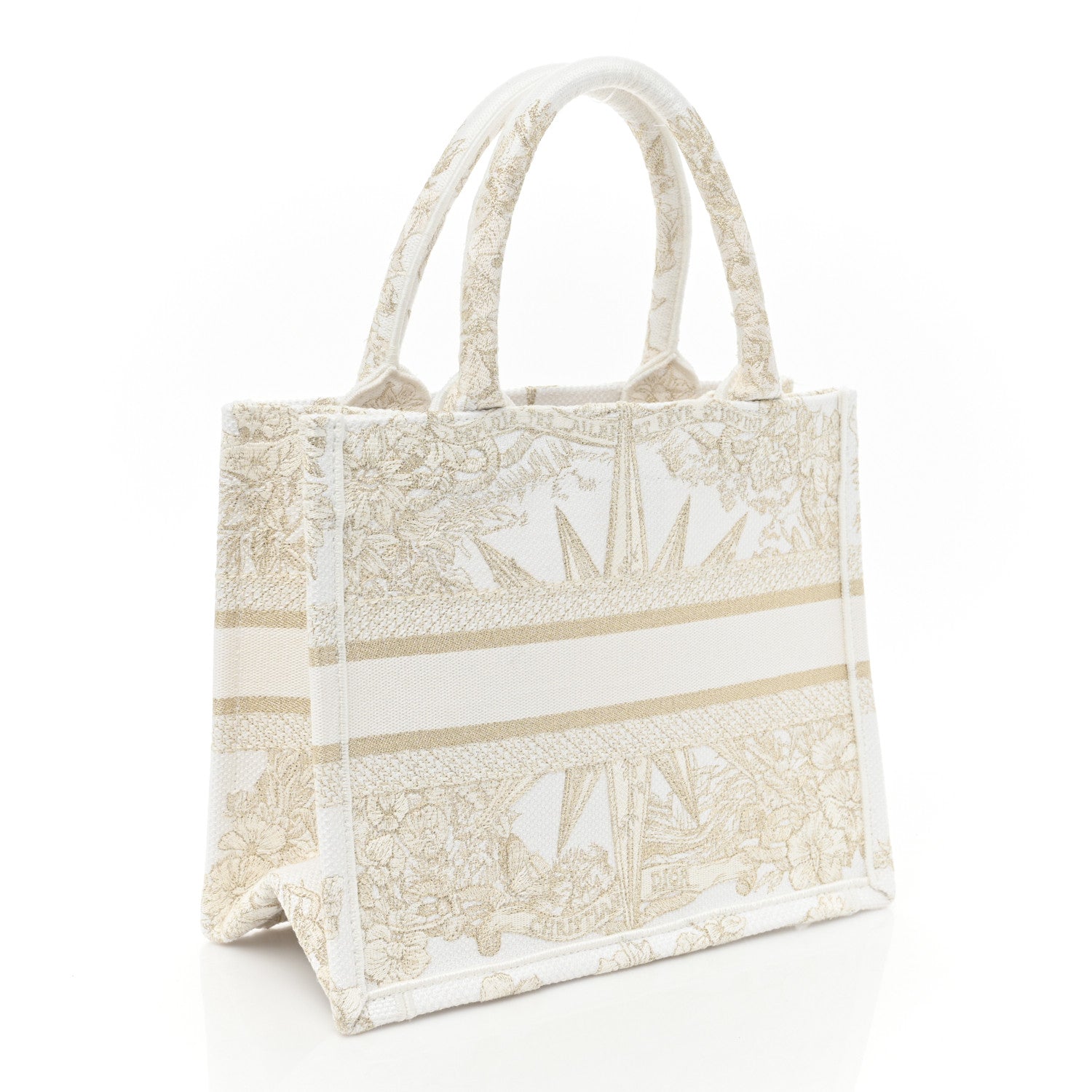 Christian Dior Canvas Embroidered Small Rêve d'Infini Book Tote Gold 3 of 7