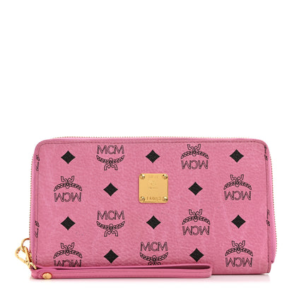 MCM Visetos Zip Around Wallet Pink 1 of 8