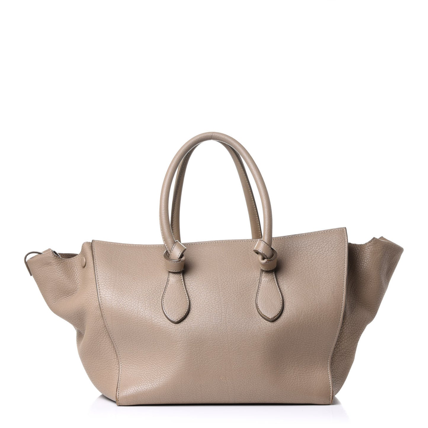 Crisped Calfskin Medium Tie Knot Tote Taupe