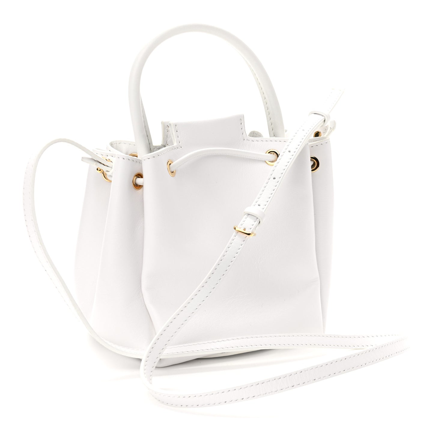 Calfskin Monogram Motif TB Bucket White