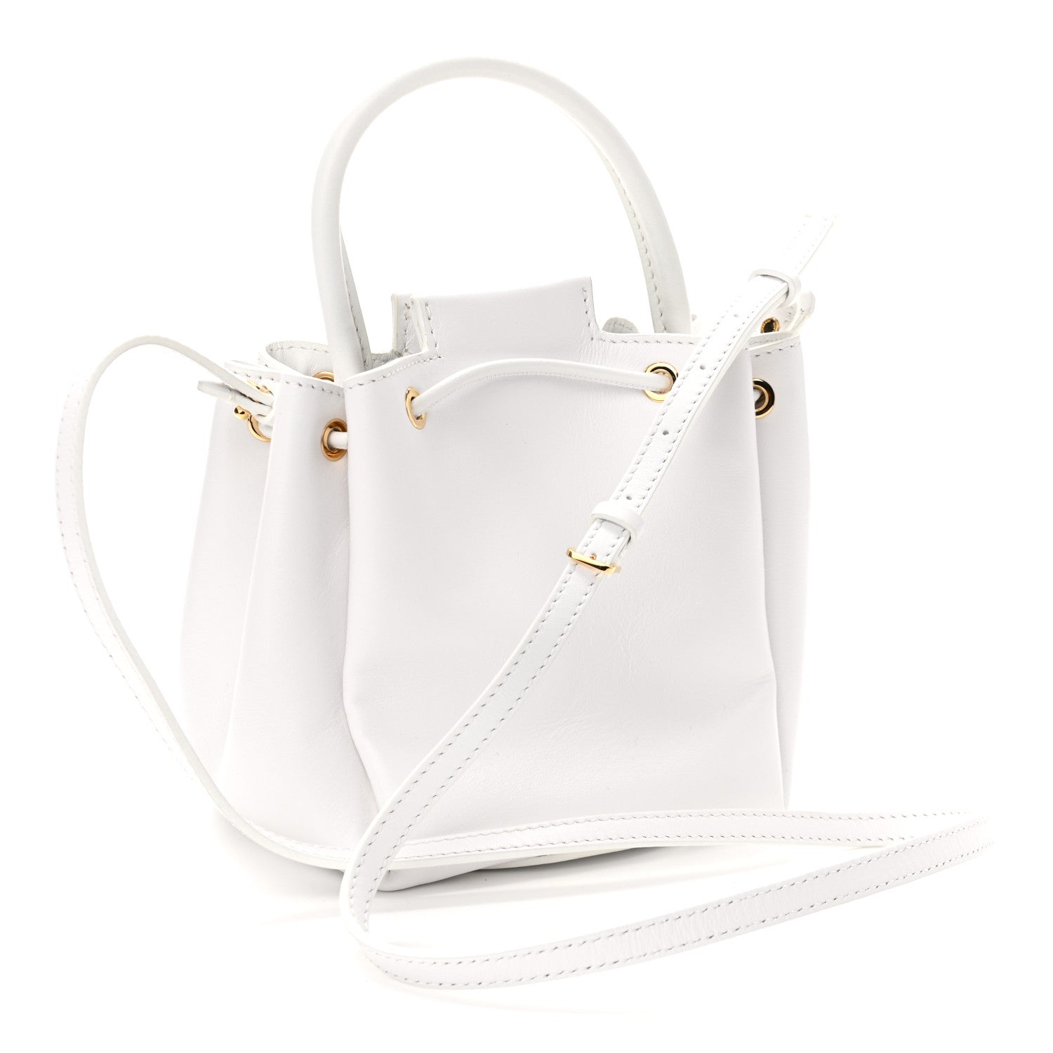 Burberry Calfskin Monogram Motif TB Bucket White 3 of 10