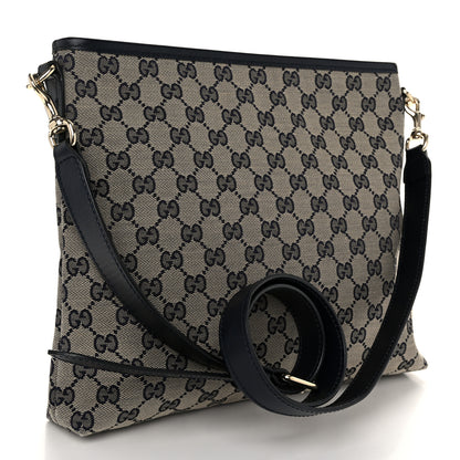 Gucci GG Supreme Monogram Web Flat Messenger Bag Navy 3 of 11