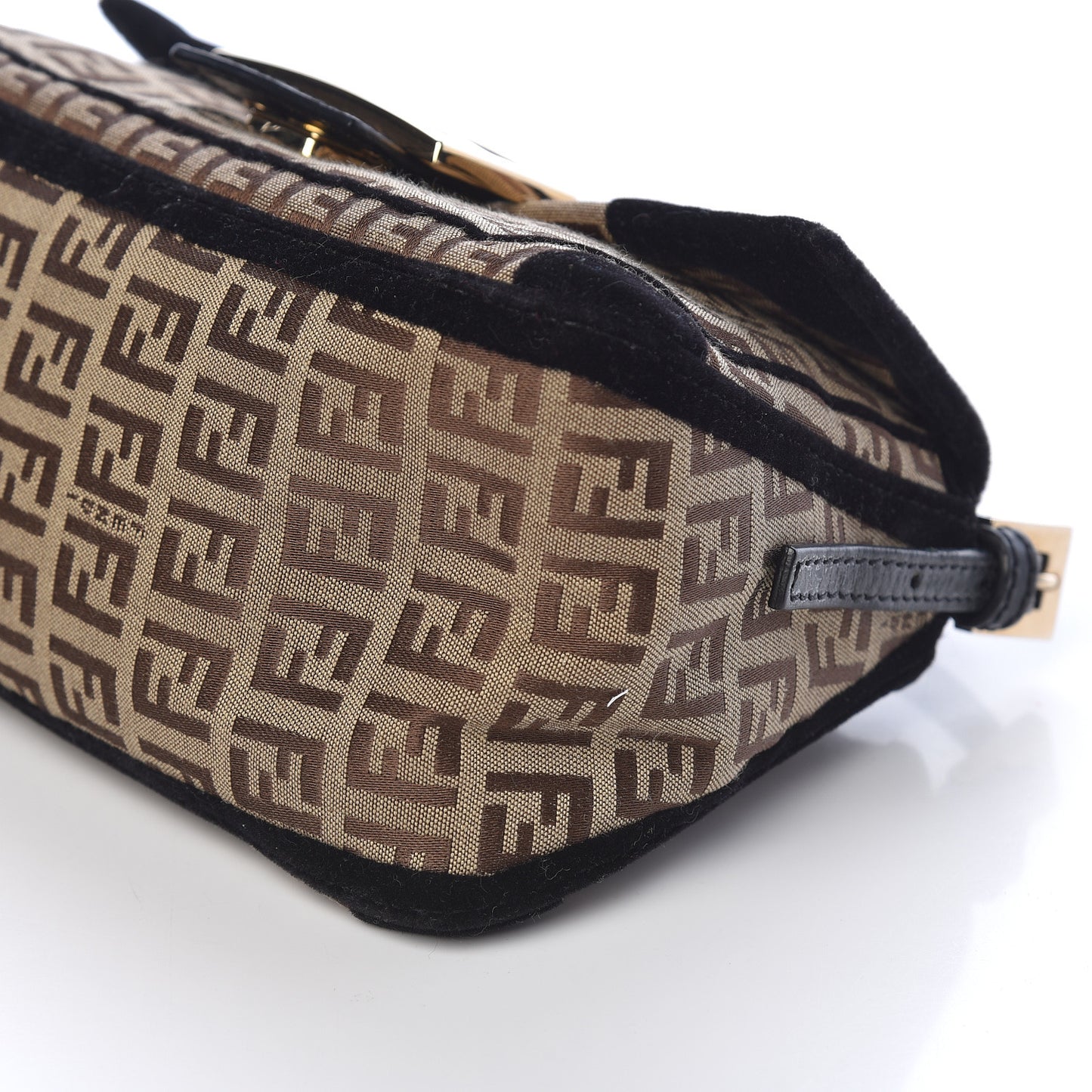 Zucchino Velvet Vitello Mini Mama Tube Bag Mogano Panna Black
