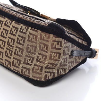 Fendi Zucchino Velvet Vitello Mini Mama Tube Bag Mogano Panna Black 8 of 11