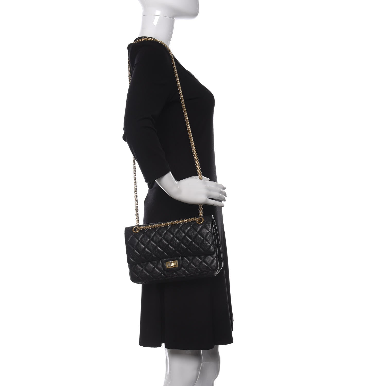 Chanel Aged Calfskin Quilted 2.55 Reissue 225 Flap Black 2 of 9