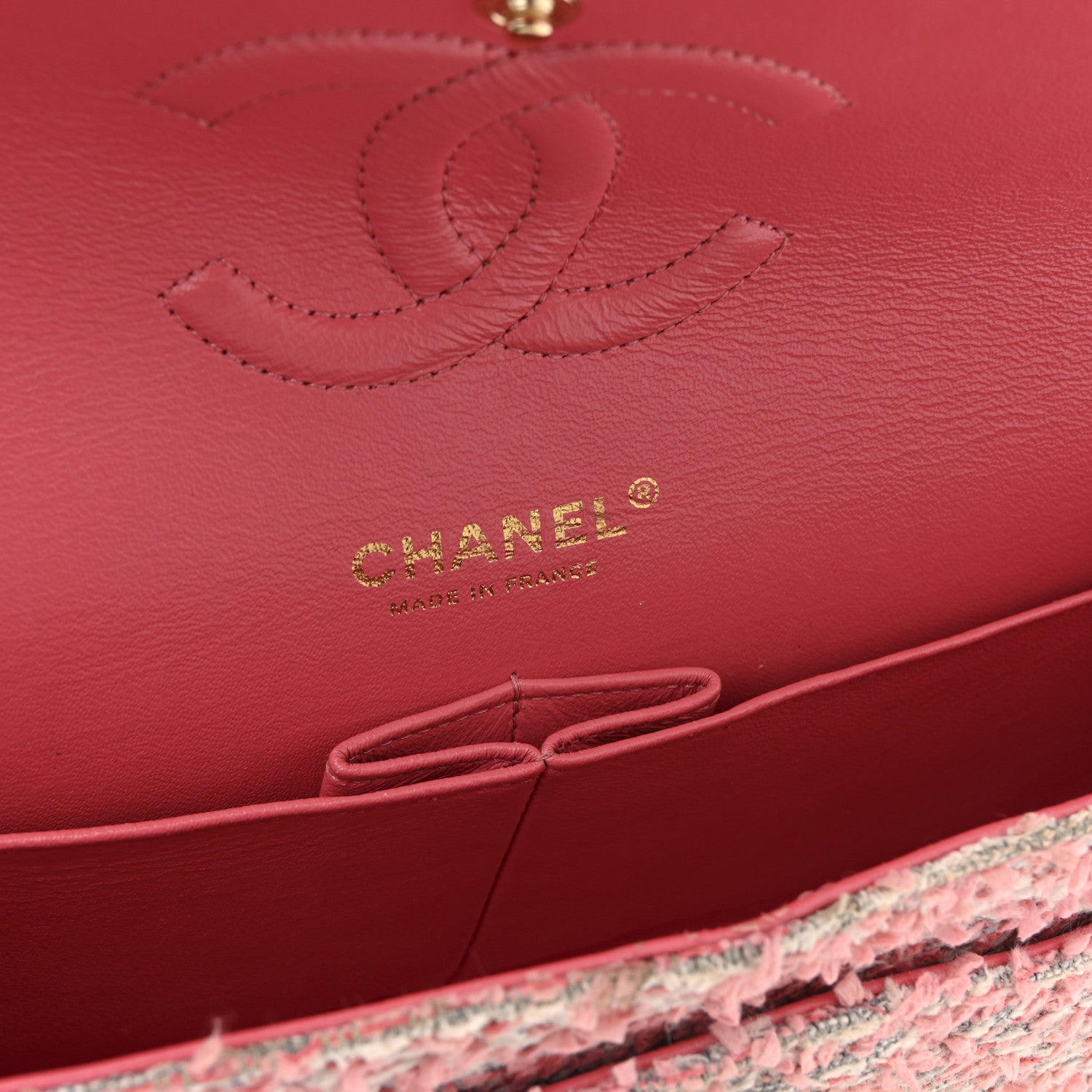 Chanel Tweed Medium Double Flap Pink 12 of 23