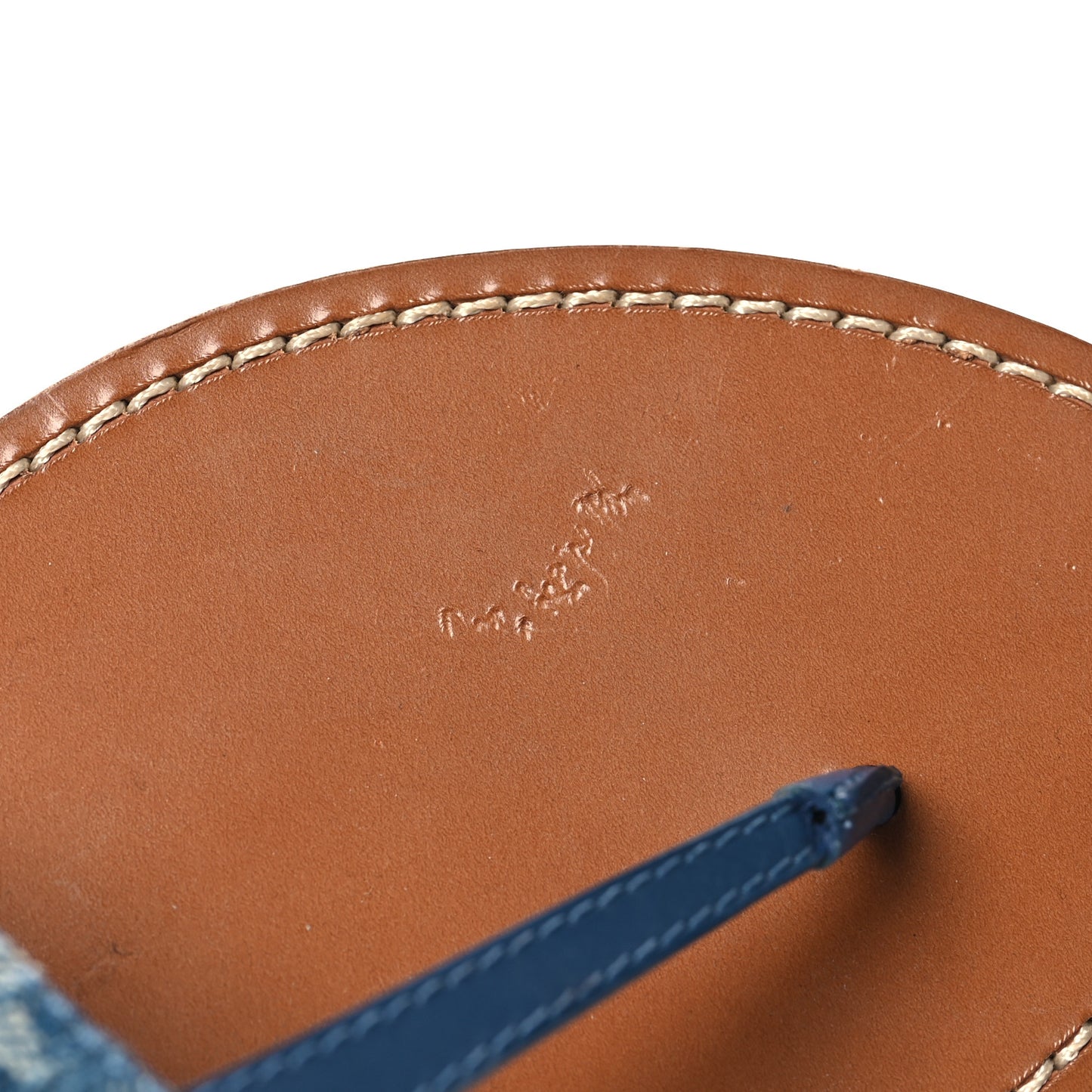 Monogram Denim Starboard Flat Thong Sandal 40 Blue