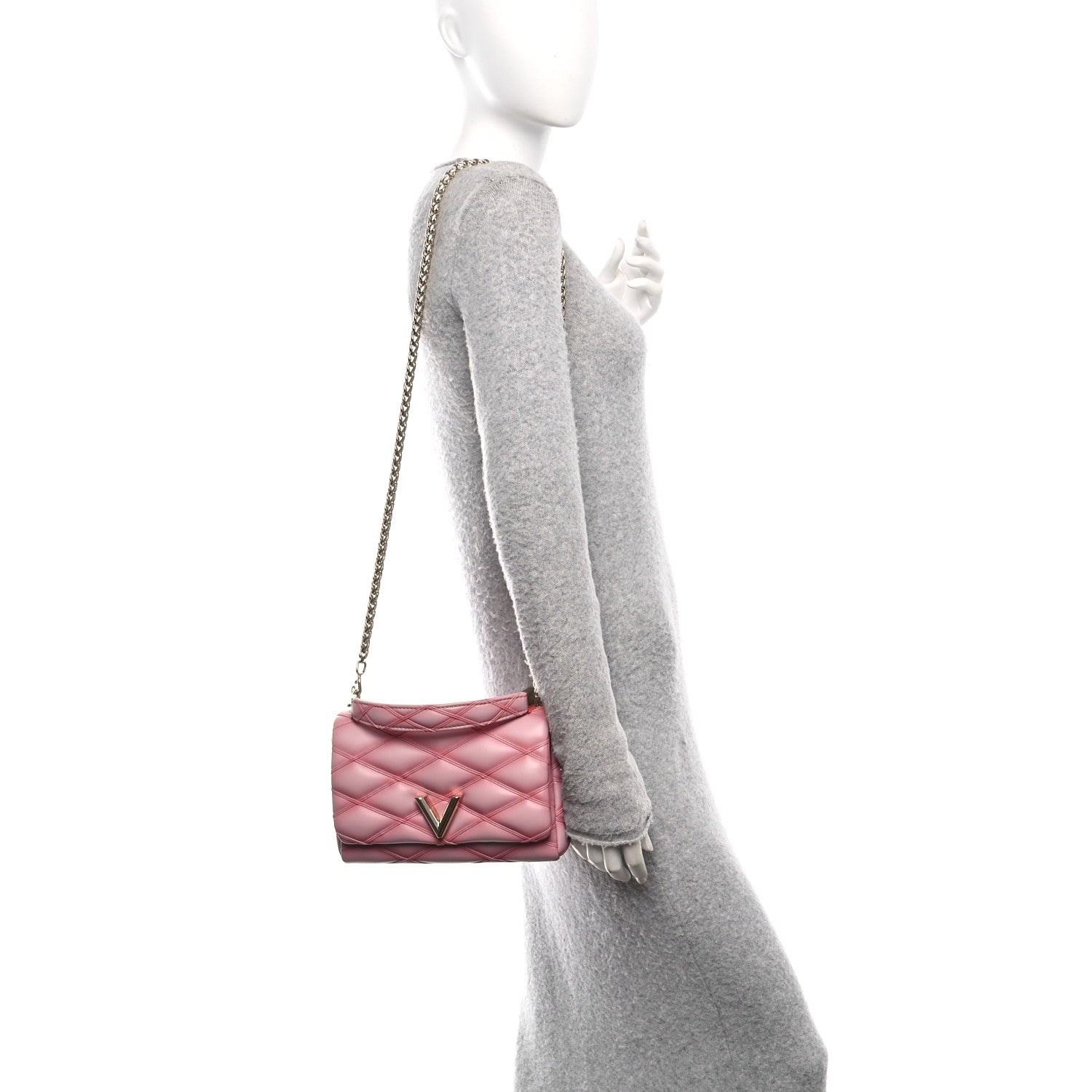 Louis Vuitton Lambskin Malletage Top Handle GO-14 MM Rosabella 2 of 11