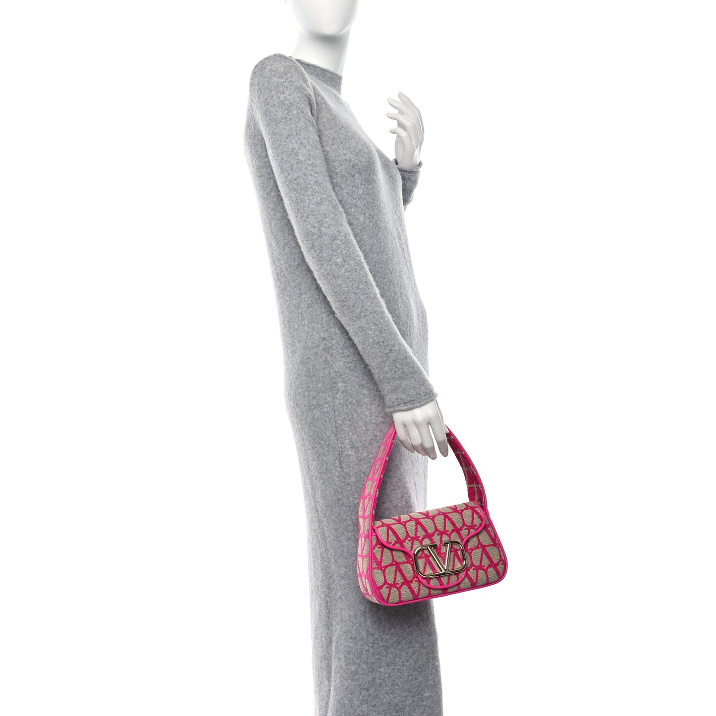 Toile Iconographe Nappa Vlogo Small Loco Hobo Bag Natural Pink PP