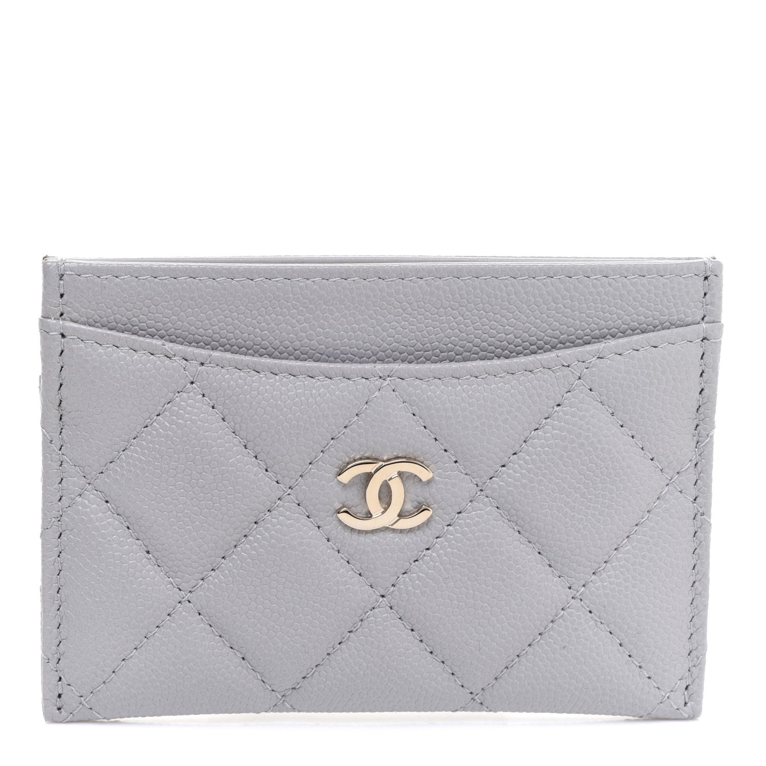 Chanel Caviar Quilted Card Holder Grey 1 of 8