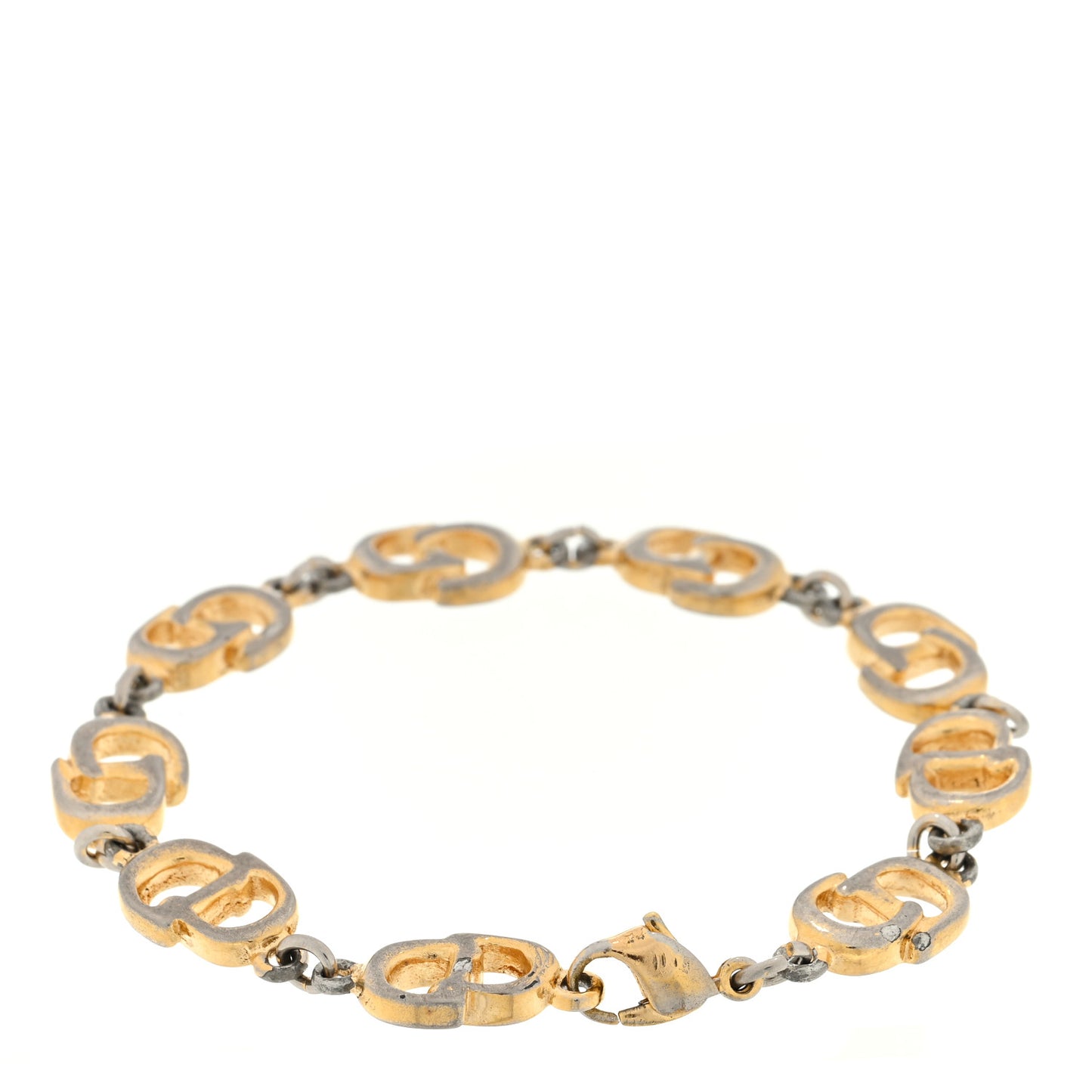 Metal CD Chain Bracelet Gold