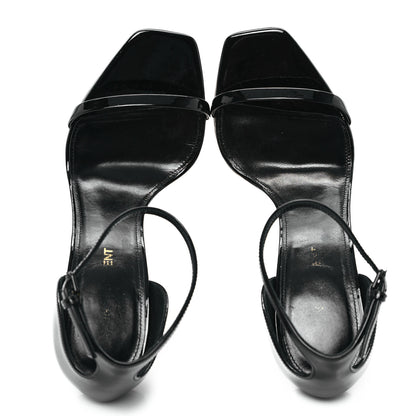 Saint Laurent Patent Calfskin Opyum 110 Sandals 37.5 Black Gold 2 of 10