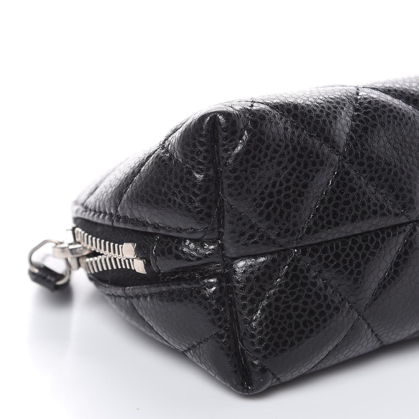 Caviar Quilted Cosmetic Case Black